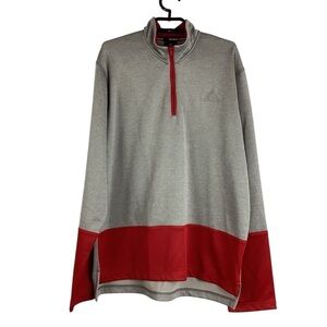 Adidas Basketball 1/4 Zip Pullover Size M Gray Red
